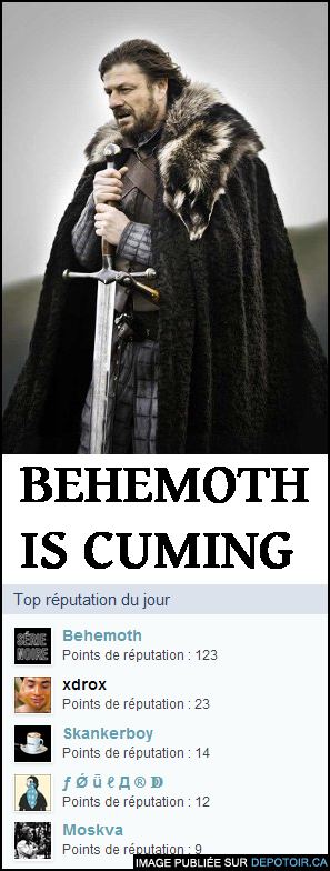 Behemoth is cuming