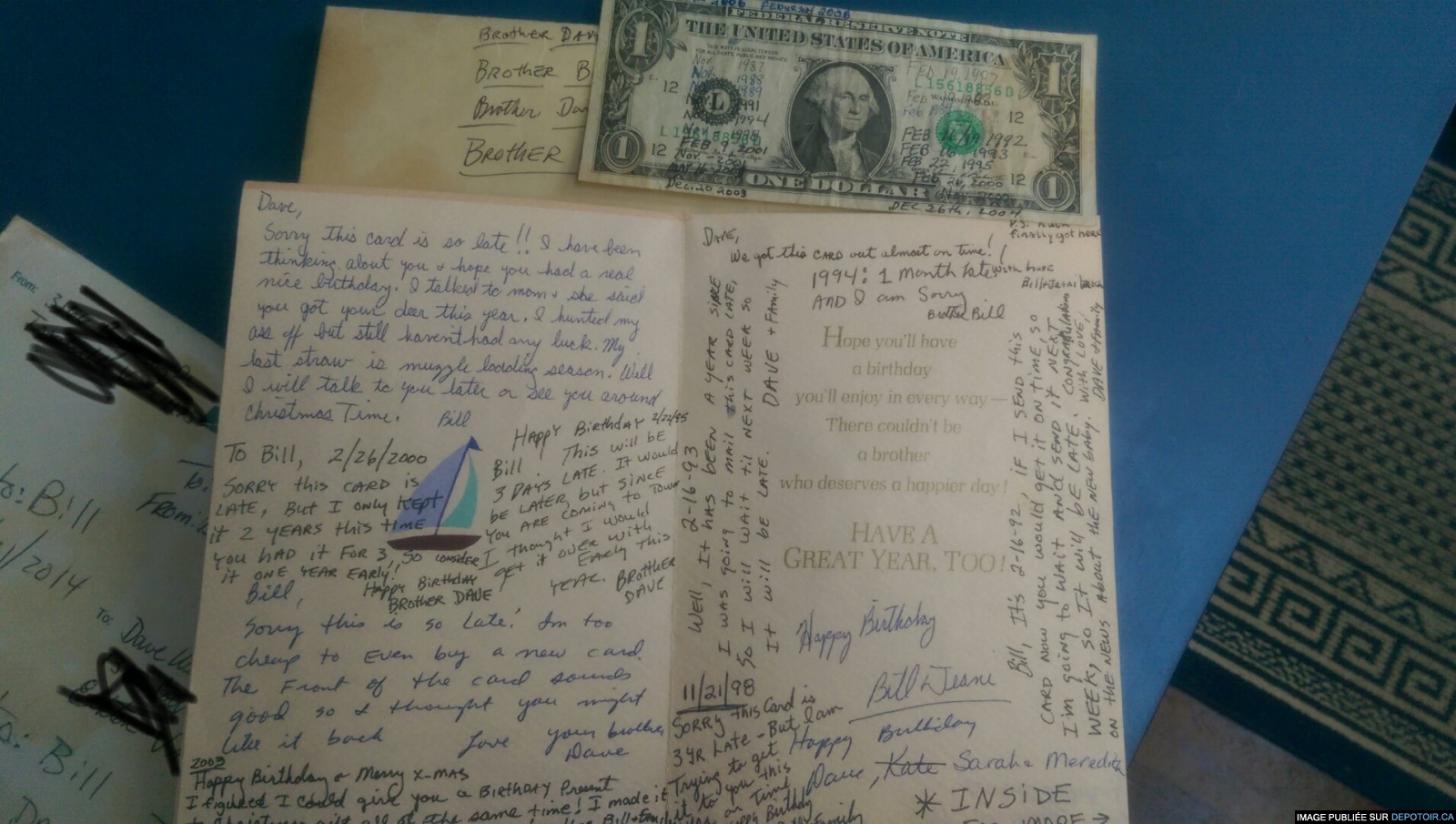 My dad and uncle have exchanged the same birthday card for the past 27 years.