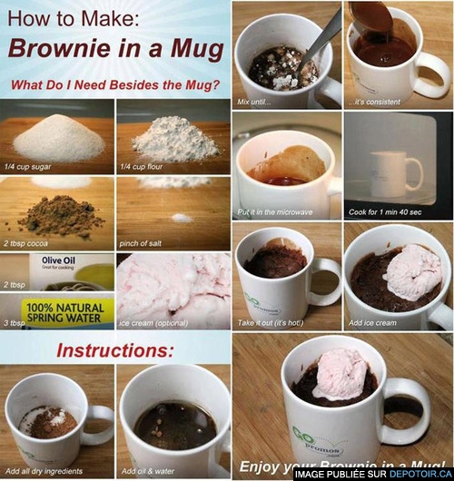 Brownie dans une tasse.