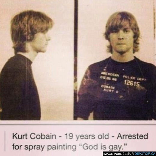 Mug shot de Kurt Cobain