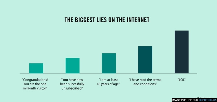 les plus grands mensonges sur Internet