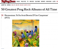 Harmonium sur la liste des 50 meilleurs albums progressifs du Rolling Stone