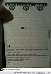 Un chapitre du point de vue d'Hodor