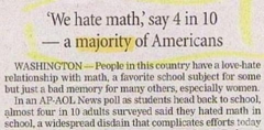 "We hate math"