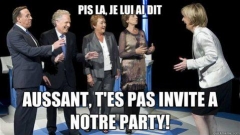 Aussant pas invité au party