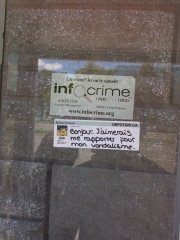 Bonjour, j'aimerais me rapporter pour vandalisme