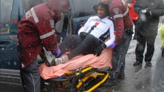 Georges Laraque a tenté une course à vélo.